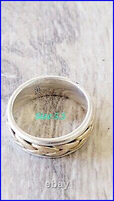 James Avery Retired Woven 14 Kt Gold and Sterling Silver Ring SIZE 5.5