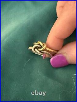James Avery Retired bold lovers knot ring 14k gold/sterling silver, size 8