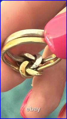 James Avery Retired bold lovers knot ring 14k gold/sterling silver, size 8