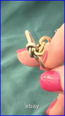 James Avery Retired bold lovers knot ring 14k gold/sterling silver, size 8