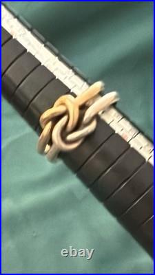 James Avery Retired bold lovers knot ring 14k gold/sterling silver, size 8