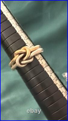 James Avery Retired bold lovers knot ring 14k gold/sterling silver, size 8