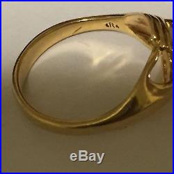 James Avery Ring 14K Yellow Gold Hands Clasping Diamond Size 7