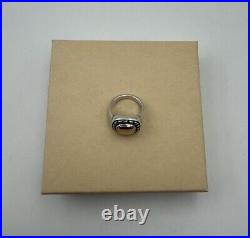 James Avery Ring 14k Gold Sterling Silver Retired Vintage Square Size 6 925/585