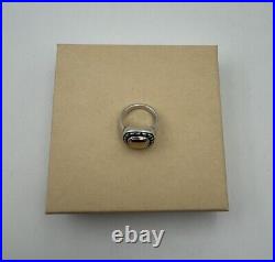 James Avery Ring 14k Gold Sterling Silver Retired Vintage Square Size 6 925/585