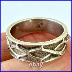 James Avery Ring Crown of Thorns Band Sz 8.5 Retired Sterling Silver 925 Jesus
