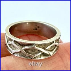 James Avery Ring Crown of Thorns Band Sz 8.5 Retired Sterling Silver 925 Jesus