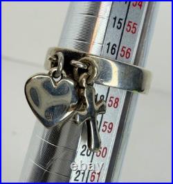 James Avery Ring Double Charm Cross & Heart Women Size 7.5