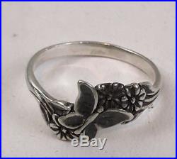 James Avery Ring Sterling Silver 925 Butterfly Flowers Retired Size 10