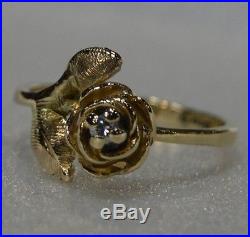 James Avery Rose Ring with Diamond in 14k Gold