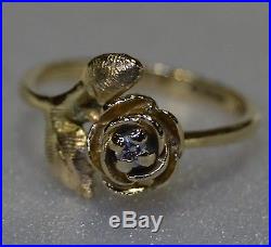 James Avery Rose Ring with Diamond in 14k Gold