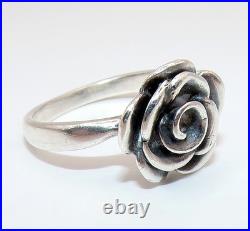 James Avery STERLING SILVER Retired ROSE BLOSSOM Flower RING Sz. 7