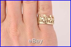 James Avery School Children at Desks Ring 14k Yellow Gold Band Retired Size 5