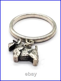 James Avery Scottish Terrier Silver Charm Ring 925 Silver 3.7g Sz 7 (EC3020583)