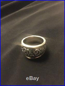 James Avery Scrolled Fleur-De-Lis Sterling Silver & 14k Gold ring size 6