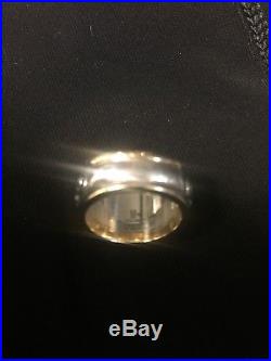 James Avery Scrolled Fleur-De-Lis Sterling Silver & 14k Gold ring size 6