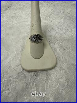 James Avery Scrolled Heart Flower Ring Sterling Silver Size 9 Retired