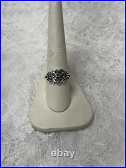James Avery Scrolled Heart Flower Ring Sterling Silver Size 9 Retired