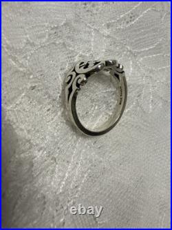 James Avery Scrolled Heart Flower Ring Sterling Silver Size 9 Retired