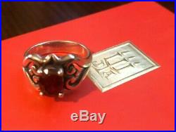 James Avery Scrolled Heart Garnet Ring Sterling Silver 925 Retired Size 7