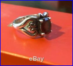 James Avery Scrolled Heart Garnet Ring Sterling Silver 925 Retired Size 7