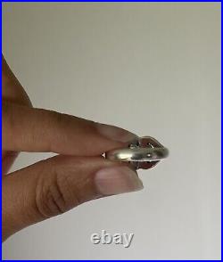 James Avery Scrolled Heart Ring with White Sapphire Size 5 Retired