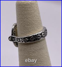 James Avery Secret Message Fleur De Lis Spinner Ring SZ 5 Retired Engrave-able