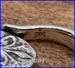 James Avery Secret Message Fleur De Lis Spinner Ring SZ 5 Retired Engrave-able