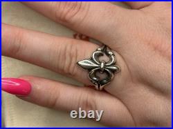 James Avery Signed 925 Sterling Silver RETIRED Fleur-de-Lis Ring Size 8