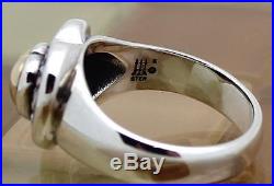 James Avery Silver & Gold Flower Rimmed Domed Heart Ring Size 8, 7.9G RETIRED