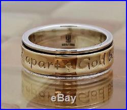 James Avery Silver & Gold God Be With Us Band Ring, Size 7.5, 8.8 G. RETIRED