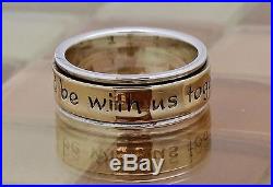 James Avery Silver & Gold God Be With Us Band Ring, Size 7.5, 8.8 G. RETIRED