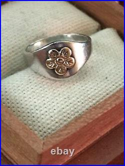 James Avery Silver and Gold Flower Ring Sz 4.25