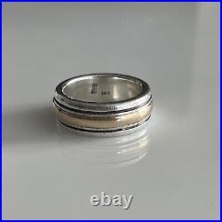 James Avery Simplicity 14K Gold and Sterling Silver Wedding Band Ring Size 8.25