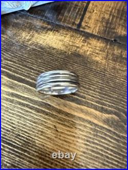 James Avery Size 10.5 Retired Ribbed Band Sterling Silver Ring
