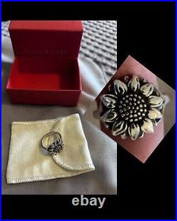 James Avery Size 6 Sunflower Ring Sterling Silver & Bronze