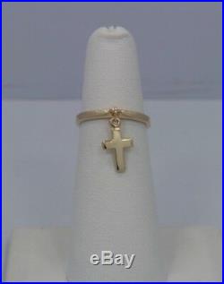 James Avery Smooth Dangle Cross Ring 14K Yellow Gold