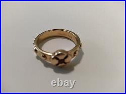 James Avery Solid 14K Gold Ruby Rosary Ring Size 7.5