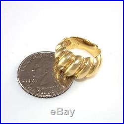 James Avery Solid 14K Yellow Gold Retired Rare Shrimp Ribbed Band Ring Size 5
