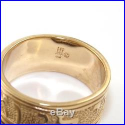 James Avery Solid 14K Yellow Gold Song Of Solomon Eternity Band Ring Size 10