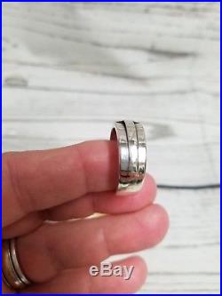 James Avery Solid 925 Sterling Silver Ring Sz 11.5 Cross Band with Diamond