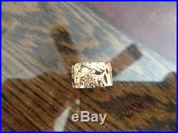 James Avery Solid Yellow Gold Saint Francis Ring Size 6