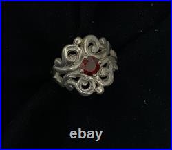 James Avery Spanish Birthstone Lace Ring with Ruby Gemstone RETIRED