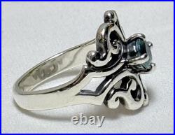James Avery Spanish Lace Aquamarine Birthstone Sterling Silver Ring Size-6 5G