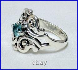 James Avery Spanish Lace Aquamarine Birthstone Sterling Silver Ring Size-6 5G