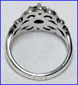 James Avery Spanish Lace Aquamarine Birthstone Sterling Silver Ring Size-6 5G