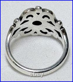 James Avery Spanish Lace Aquamarine Birthstone Sterling Silver Ring Size-6 5G