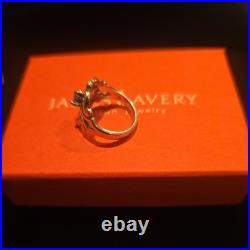James Avery Spanish Lace Filigree Birthstone Ring December Blue Topaz Size 4.25