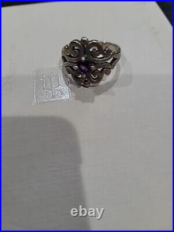 James Avery Spanish Lace with Amethyst Sterling Silver Ring Size 8