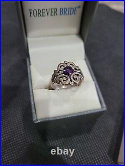 James Avery Spanish Lace with Amethyst Sterling Silver Ring Size 8